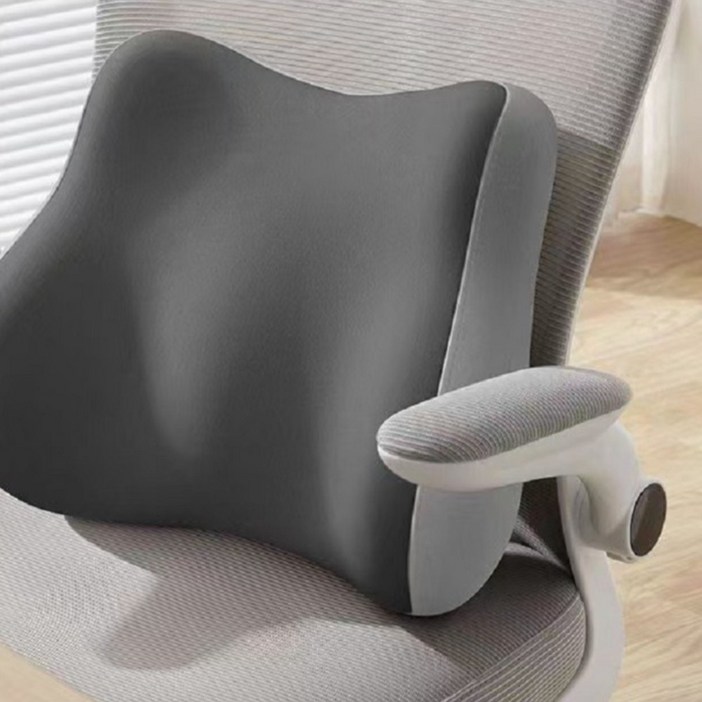 꾸베꾸베 피로감소 바른자세 의자 허리쿠션, 그레이