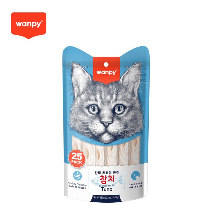 완피 크리미 퓨레 25p 짜먹는 고양이 츄르 간식 스틱