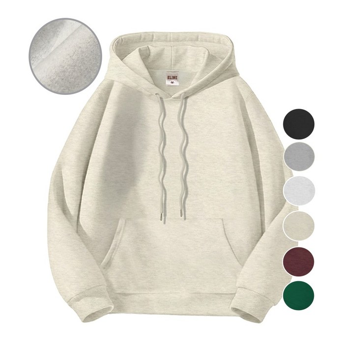 이라인 국산 기모 후드티 베이직룩 남녀공용 특양면 무지