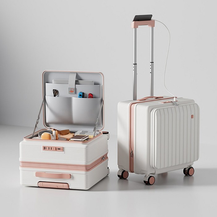 Chephie 무기한 A/S 전면오픈 확장형 소형 기내용 여행용 캐리어