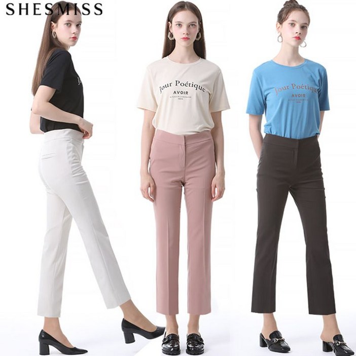 [쉬즈미스] 쿨 슬릿 포인트 심플 팬츠