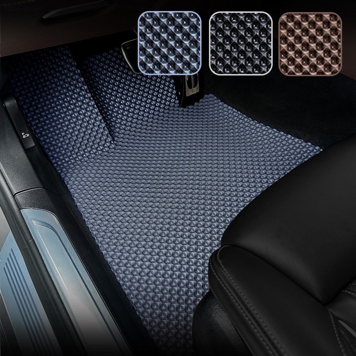 오토피아 다이아몬드 TPU 카매트 1열 2열 3열 세트 모하비더마스터 전용 오르간페달 21년이후, 브라운, 1333 7인승오르간페달 21년이후