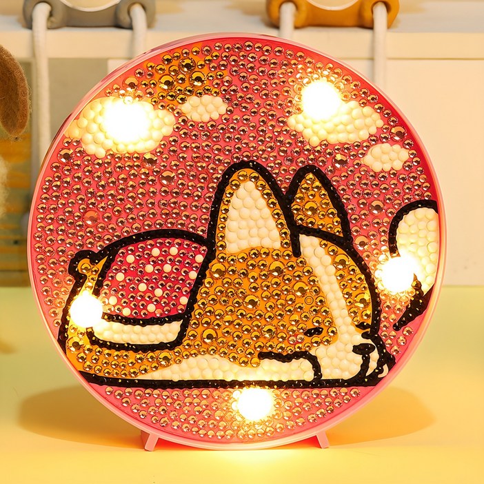 어린이 LED 무드등 보석십자수 DIY 패키지