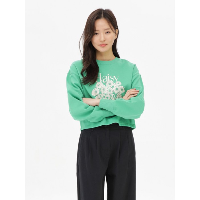 탑텐 여성 라이트 플리스 그래픽 스웨트셔츠MSE1TR2002 MSE1TR2002