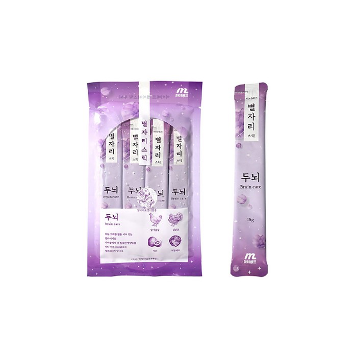 마이베프 반려동물 짜먹이는 별자리스틱 간식 칠면조 15g x 4p, 40개, 15g, 두뇌개발