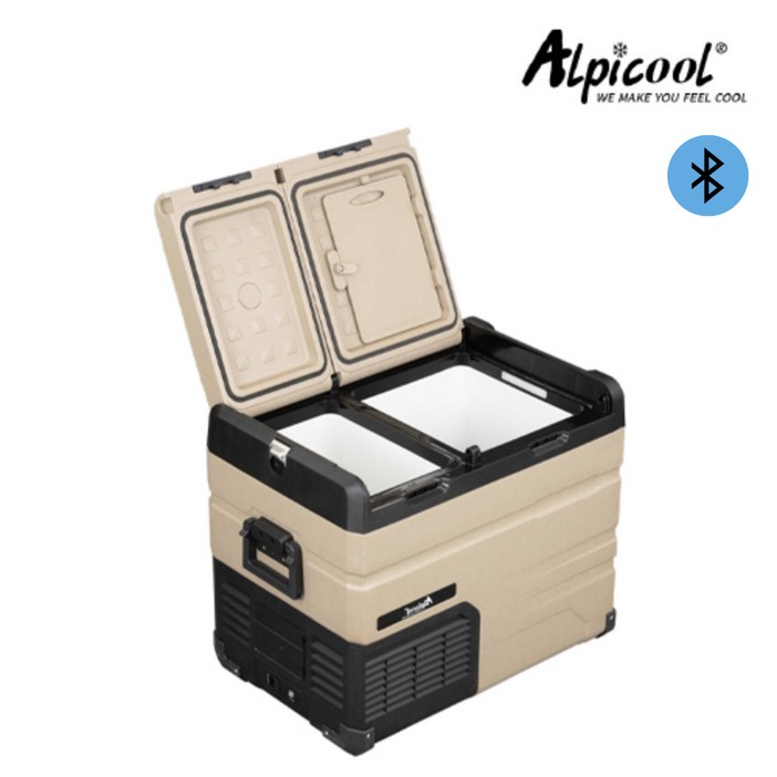 공식수입공식AS점 알피쿨 캠핑용 냉장고 블루투스 모델 KRTA55BT 55리터 대용량 1년AS 무상 어댑터포함 준중형SUV 이상 적재가능