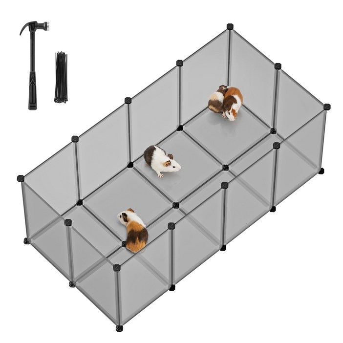 SONGMICS 반려동물 조립식 튼튼한 안전한 실내용 울타리 펜스