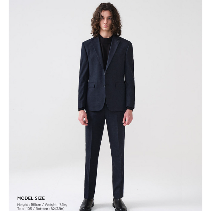 에스티코 STCO 브랜드최저가할인 159000원 울혼방 가을겨울정장셋트 멜란지네이비 슬림핏