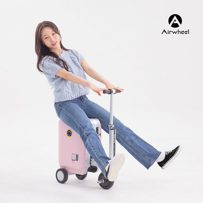 한국총판Airwheel 에어휠 전동캐리어 블랙핑크실버캐리어, 핑크, SE3S
