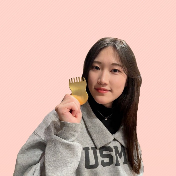 라인포맷 괄사 림프 순환 골드 마사지기, 1개, 골드