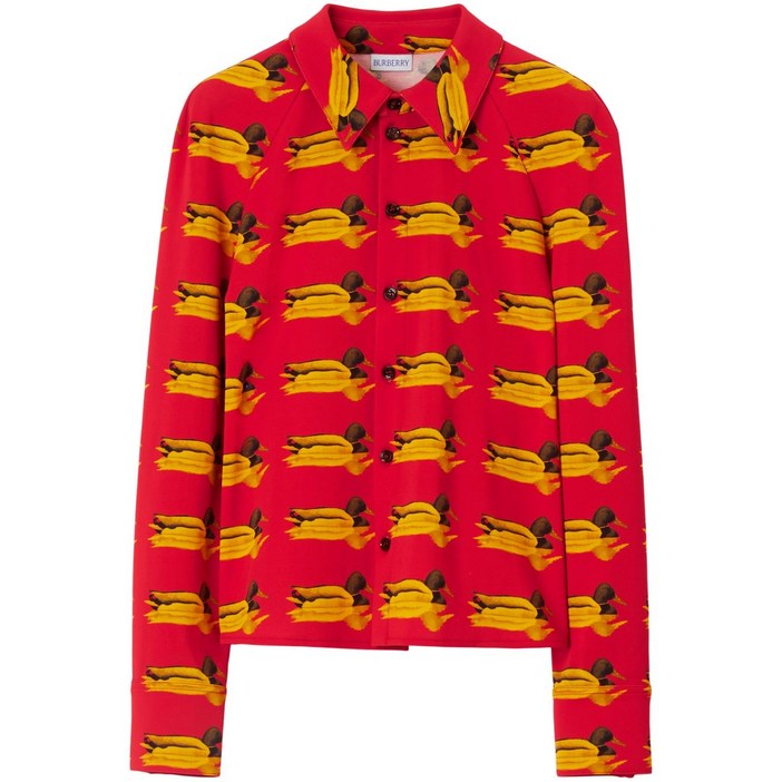 BURBERRY버버리 모노그램 패턴 스프레드 칼라 셔츠