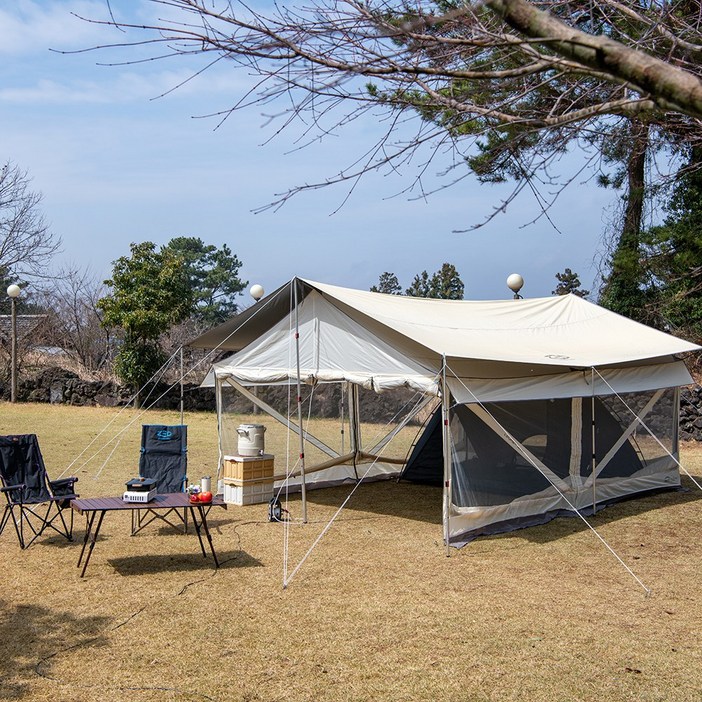 제드 마티렉타타프 스크린 세트 대형 블랙코팅 장박 풀세트 5.5x4.4m, 크림, 크림