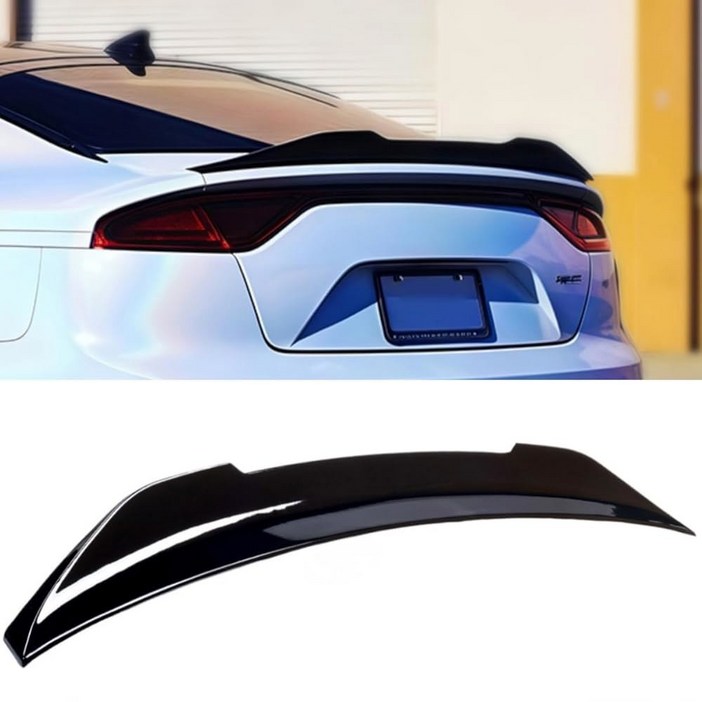 리어 스포일러, 20182024 기아 스팅어, PSM 스타일 트렁크 외장 덕빌 하이킥 테일 덱 리드 윙 립 스플리터 2018 2019 2020 2021 2023 2024 글로스