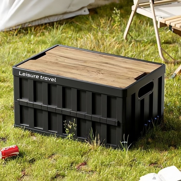 UNIQUEZON 접이식 캠핑 테이블 폴딩박스 다용도 스토리지 리빙 박스 아웃도어