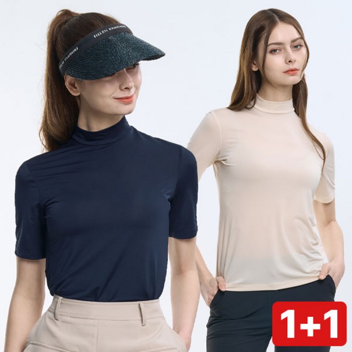 투엘라 11 여성 반팔 반폴라 티셔츠스무디처럼 시원한 스포츠 골프 냉감 티셔츠