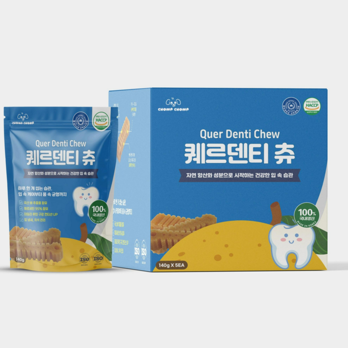 촘촘 영양 가득 말랑한 특허가 있는 강아지덴탈 껌 퀘르덴티츄 배과일 베이스, 1개, 1.4kg, 배향