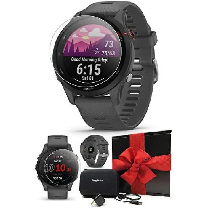 가민 255 포러너 스마트워치 추천 런닝시계 시계 슬레이트 그레이 GPS 러닝 어댑터 케이스 포함 번들
