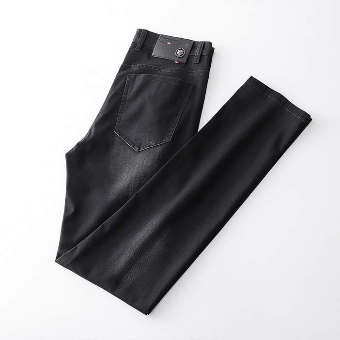 블랙 워시 데님 남성 바지 봄과 여름 책 스트레치 팬츠 한국판 작은 스트레이트 팬츠 조커 청바지 남성