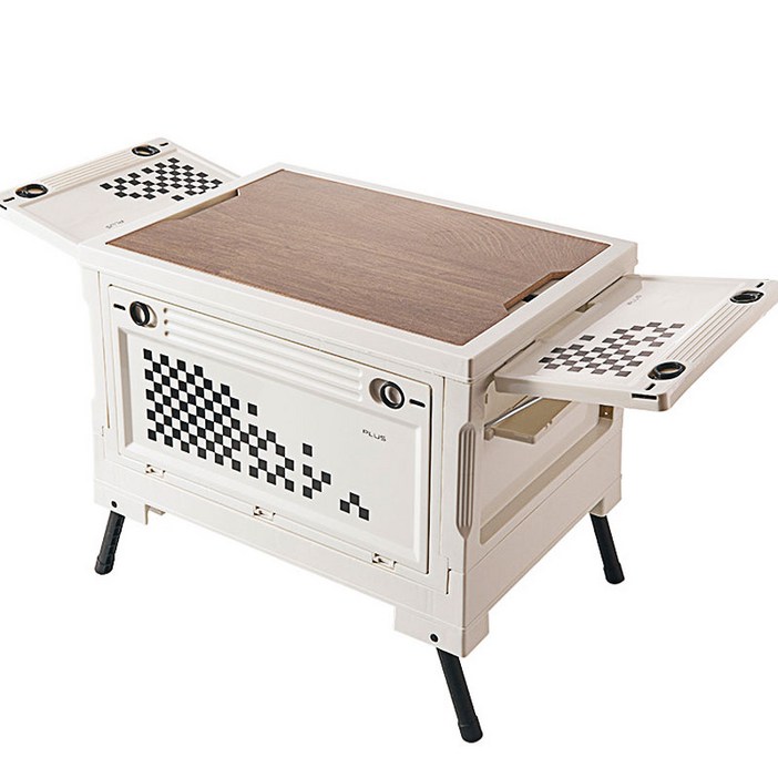 AUDOC 캠핑 접이식 폴딩 박스 아웃도어 정리함 대용량 차량용 트렁크 보관함, 1개, 1단, 화이트