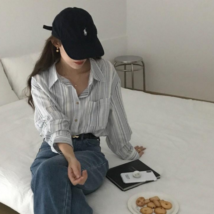 뉴데이퓨어 여성 데일리 스트라이프 셔츠 뉴데이퓨어 여성 데일리 스트라이프 셔츠