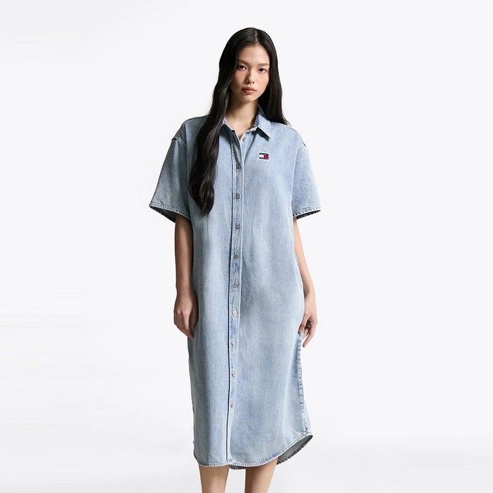 타미힐피거 데님 셔츠 원피스 T32F6NOP01TWT21AB