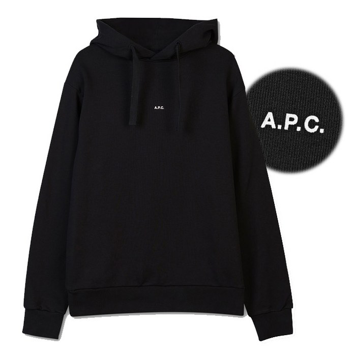 아페쎄미니 로고 후드 티셔츠 블랙 COEIP H27622 LZZ