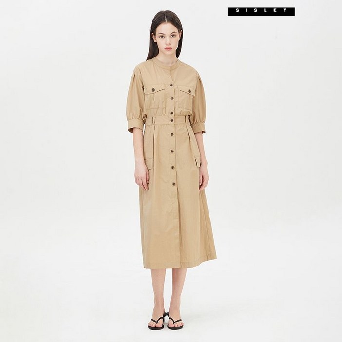 시슬리 화이타 셔츠형 밴딩 원피스 SAOP36431