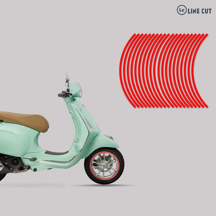 LINE CUT 베스파 프리마베라125 전용 휠스티커 림테이프 데칼스티커, 1개