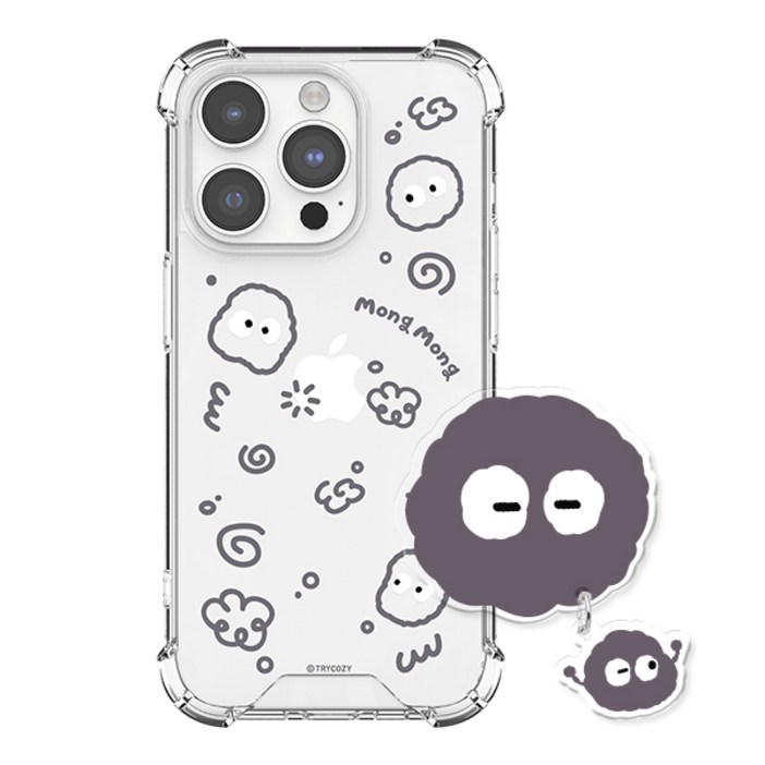 몽몽 두들 젤하드 갤럭시 아이폰 휴대폰 케이스+아크릴톡 세트