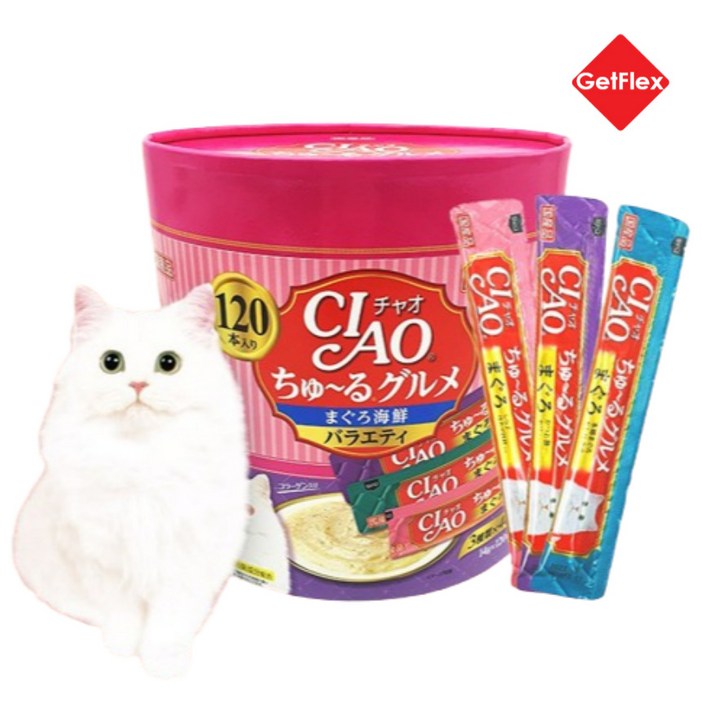 겟플렉스이나바 챠오츄르 구루메 버라이어티 120p 대용량 고양이간식