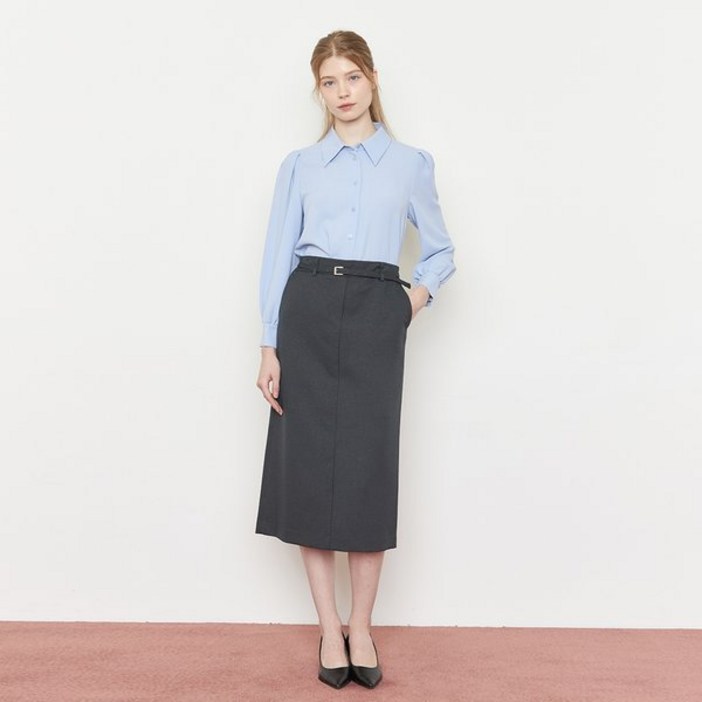 [백화점판] 케네스레이디 인기 [BYLYNN] 샤일로 H라인 벨티드 스커트 EGJ8200 치마