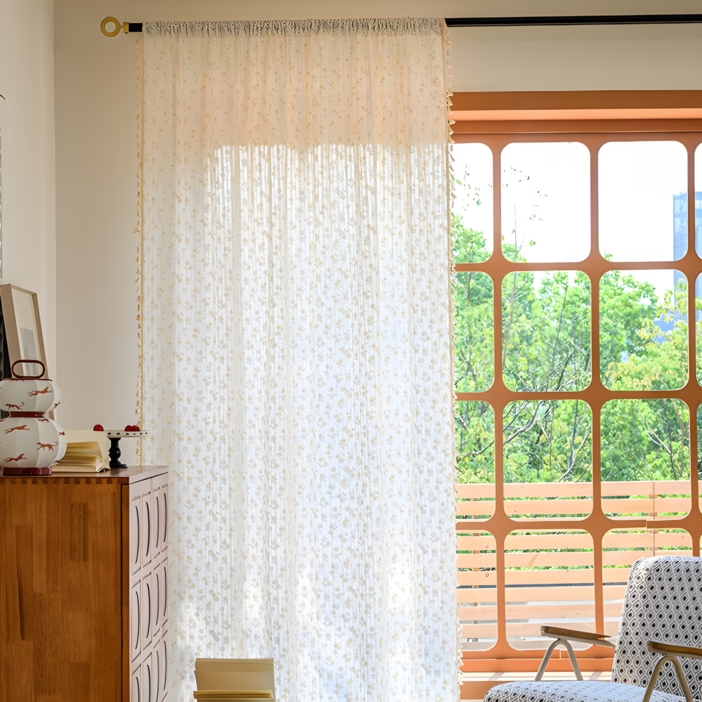 아이라 데이지 순면 커튼 부드러운 빛 필터 커튼