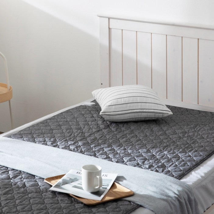 뜨숨 탄소매트 카본매트 사계절 전자파 안심 전기매트, 100x180cm 싱글 차콜