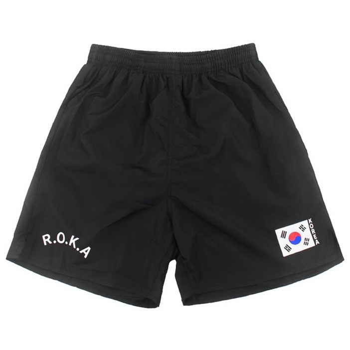 밀리터리 ROKA 태극기 반바지 검정