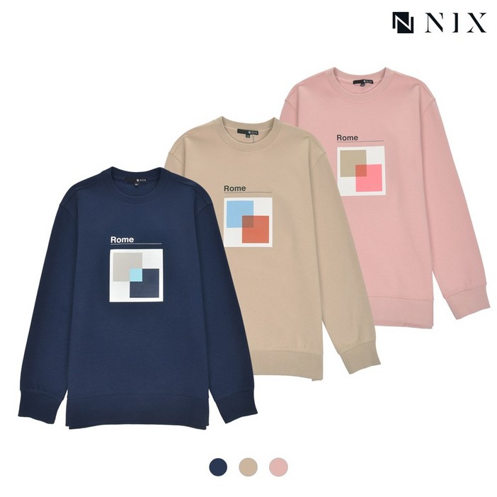[NIX](유니)모티브 맨투맨(세미오버핏)(FNPSCTM772P)
