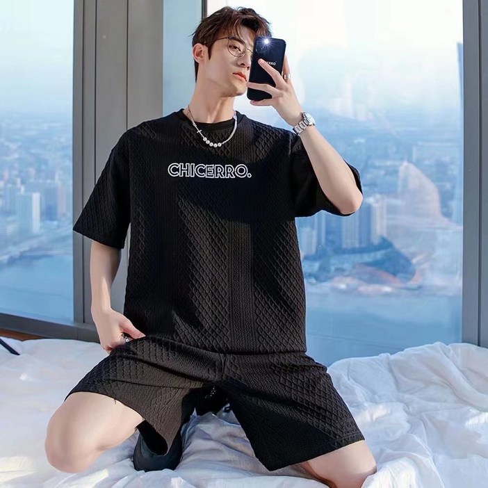 ANYOU 여름 반팔 세트 2025년 여름 신상 캐주얼 트레이닝 세트