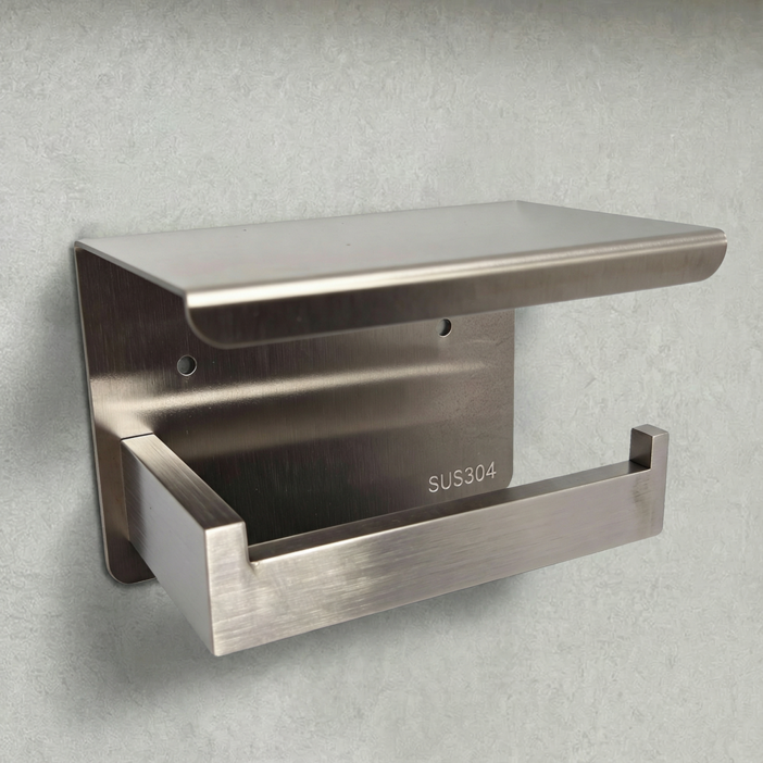 무지스 무광 스텐 304 모던 사각 휴지걸이, 무광실버, 1개