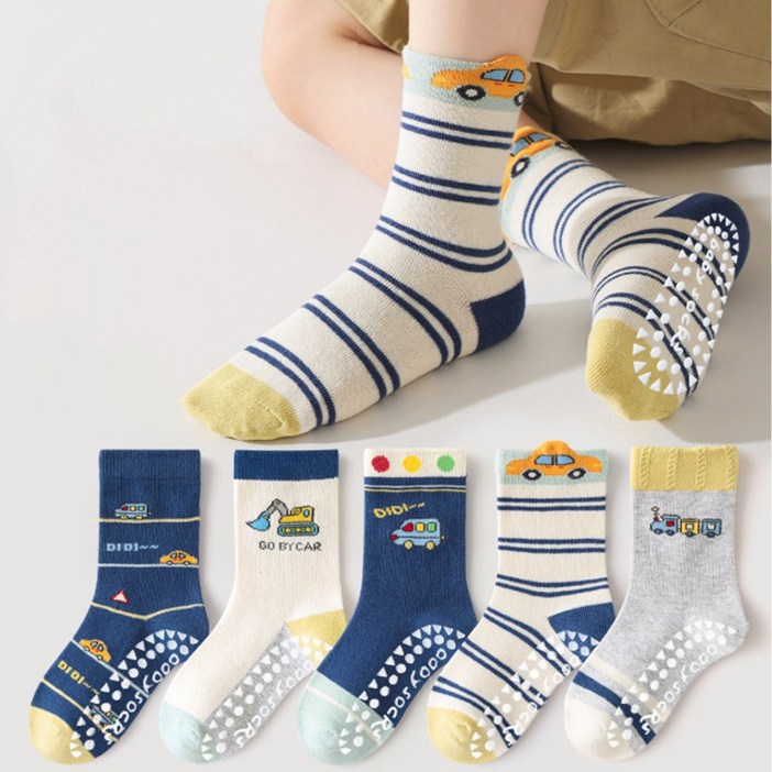 투해피 아동용 미끄럼방지양말 5컬레 A05 디디