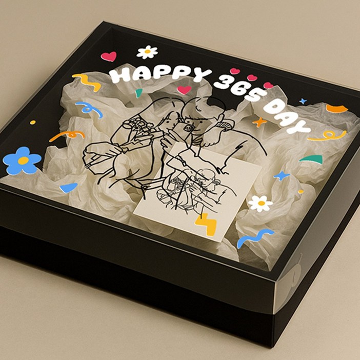 선물포장박스 생일 기념일 부모님 남자친구 여자친구 드로잉 이벤트