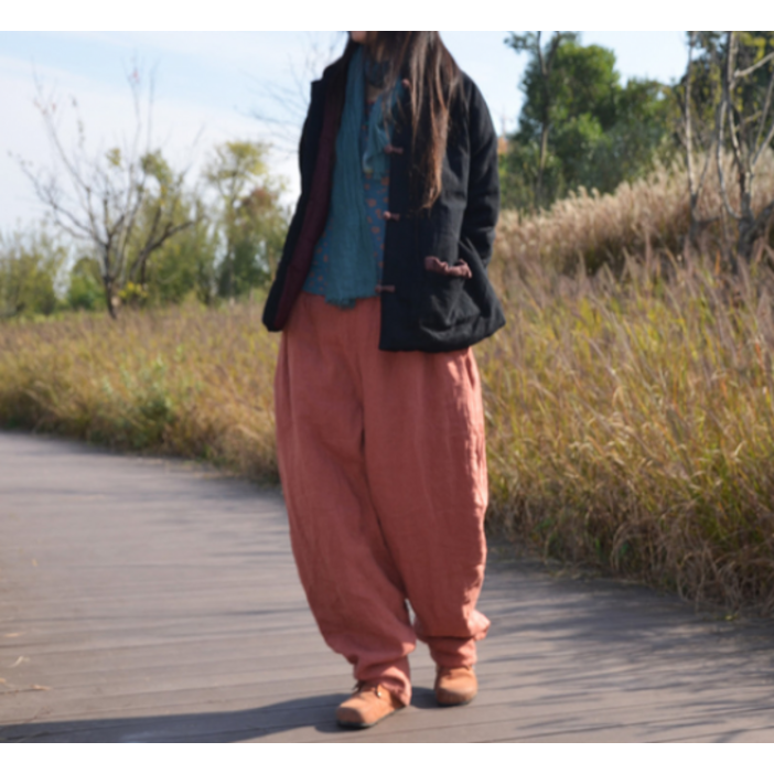 하마마스 린넨 여성누빔바지 여자솜바지 누비옷 겨울 50 60대여성의류 중년 엄마옷