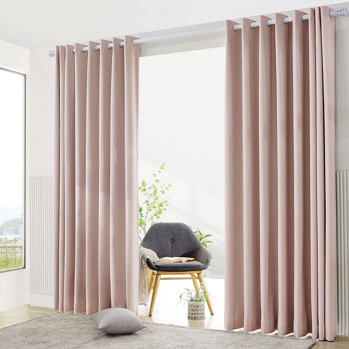 스마일데코 커튼봉에 끼우는 100프로 암막 형상기억 커튼 도톰한 사계절 열차단 방한방풍 거실 안방