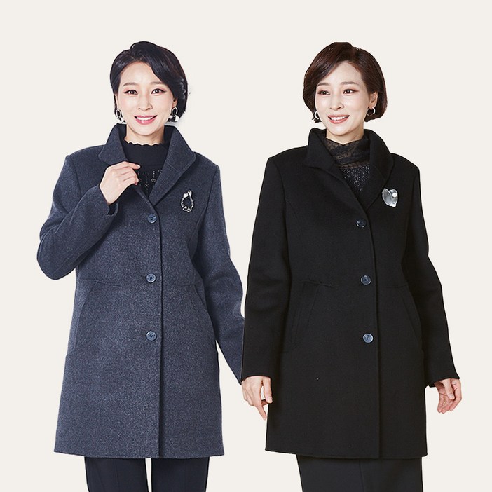 마담엘레강스 에이미 핸드메이드 울 코트 엄마코트 엄마옷 퀼팅안감 중장년 중년여성 빅사이즈 핸드메이드 코트 여성 하프 울코트 중년여성 코트