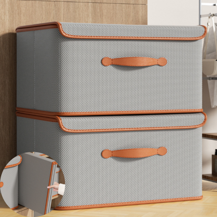 디오벨러 대용량 접이식 다용도 수납 정리함, 2개, 그레이