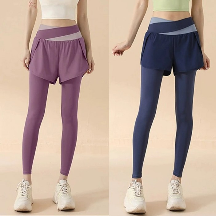 발라리안 여성 투톤 반바지레깅스 일체형