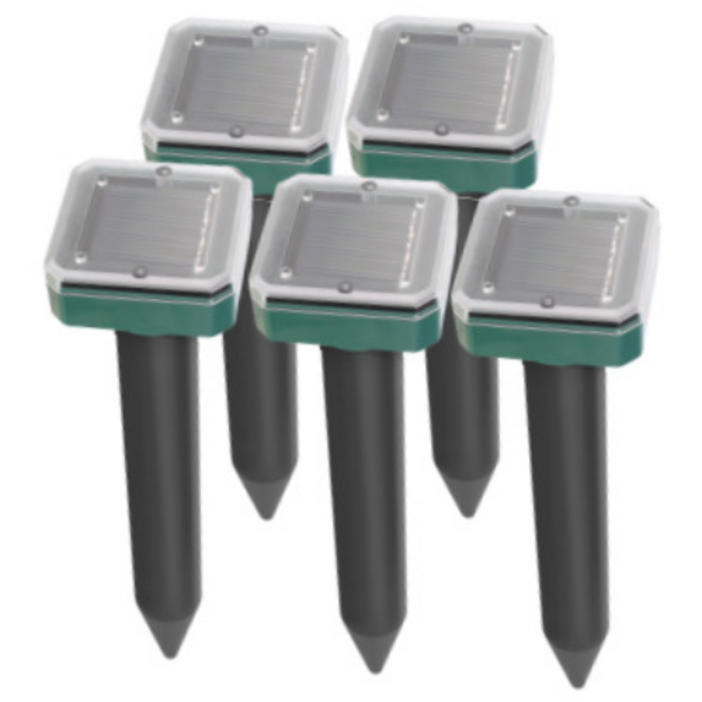 태양광 충전 두더지퇴치기 5개 유해동물 뱀 쥐 고라니 강력 초음파 B126