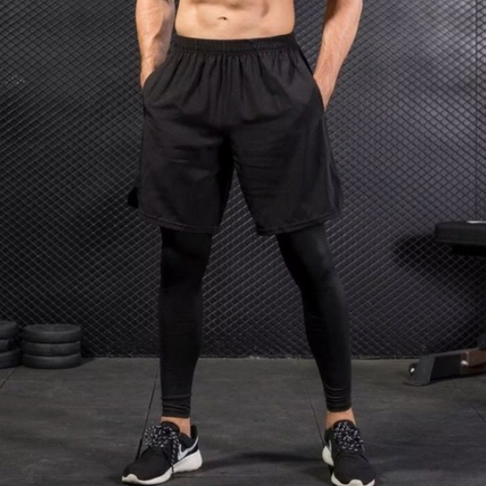 남성용 기능성 러닝 트레이닝 일체형 레깅스 스포츠 바지