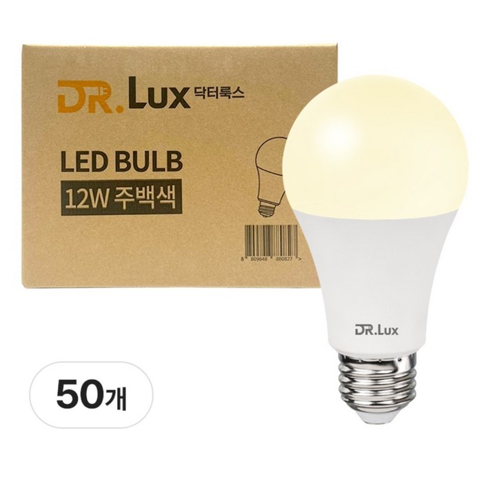 닥터룩스 LED 전구 12W, 50개, 주백색