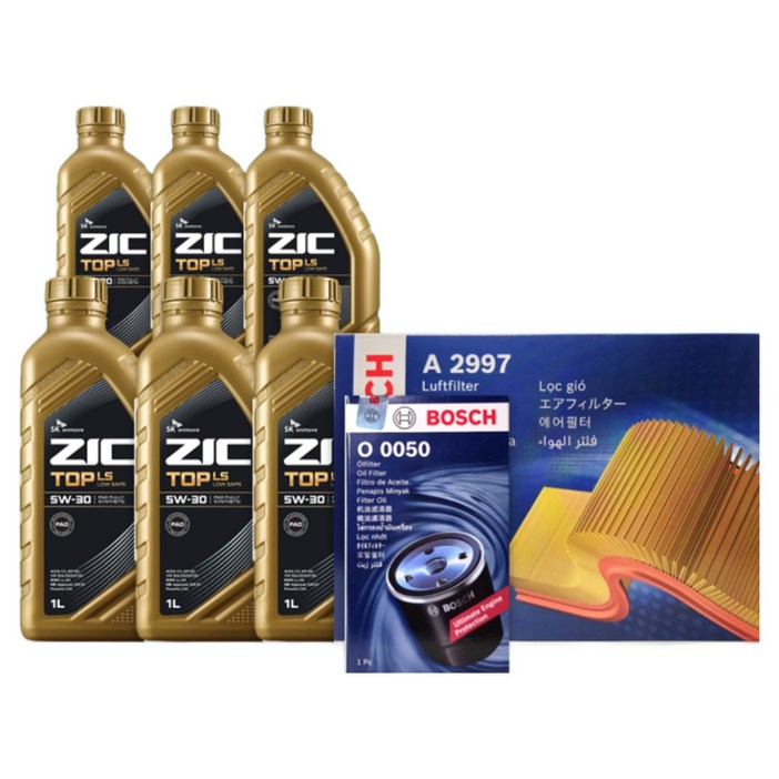 더 뉴 그랜저 IG 3.0 LPG 엔진오일세트 SK 지크 탑 LS 5W30 ZIC TOP LS