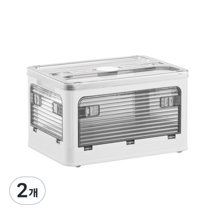 투명 5면 오픈도어 접이식 옷 장난감 수납 정리함 리빙박스