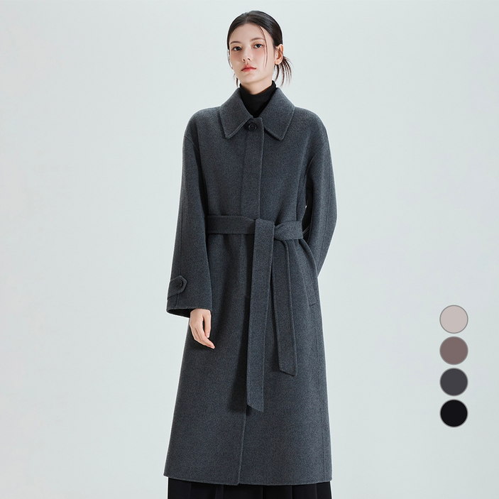 미쏘 여성용 핸드메이드 싱글 롱 코트